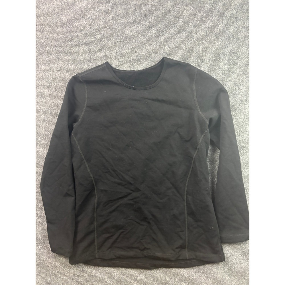 Woolx Elsa Base Layer Women Large Black Merino Wool Long Sleeve Top Thick